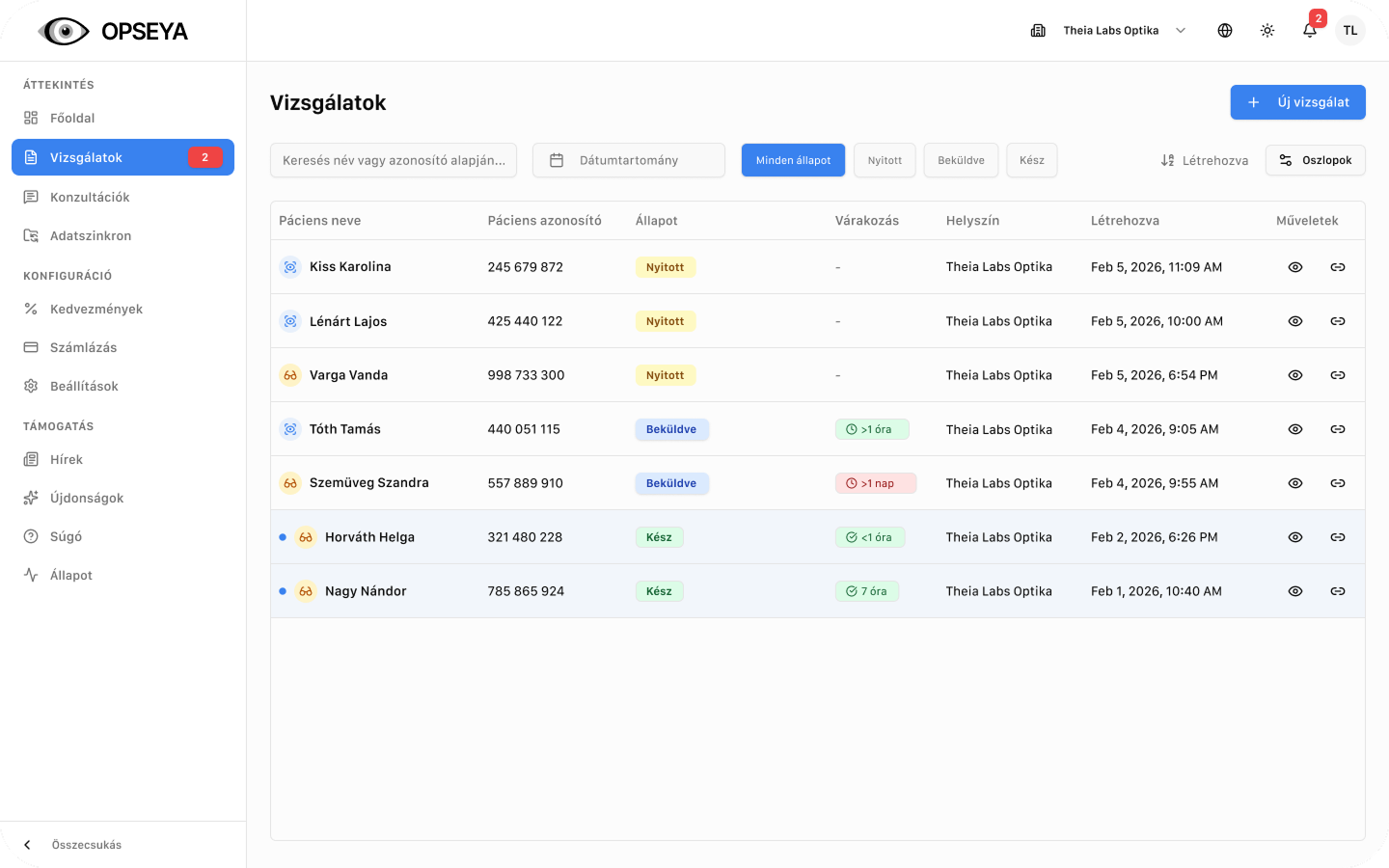 OPSEYA platform dashboard
